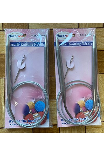 hobim42 100 cm çelik misinalı şiş set dev set büyük numaralar 8/9/ 2 adet nzr...