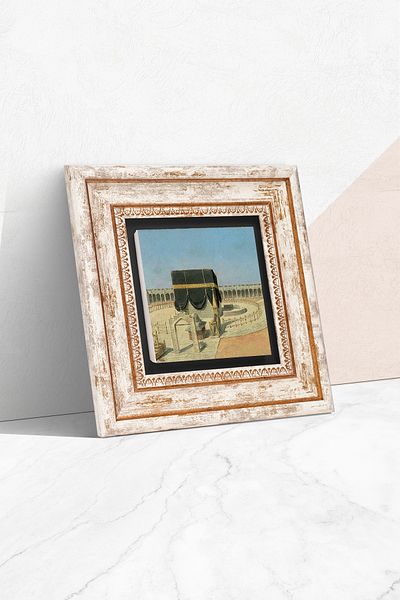 Pinecone Kaaba of the Holy Kaaba Stone Wall Painting Framed Wall Decor Wall Art