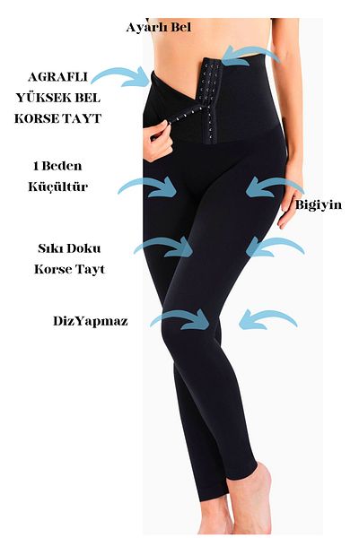 bigiyin Agraphed Corset Leggings Agraphed Leggings Adjustable Waist Corset Leggings Tightening Leggings