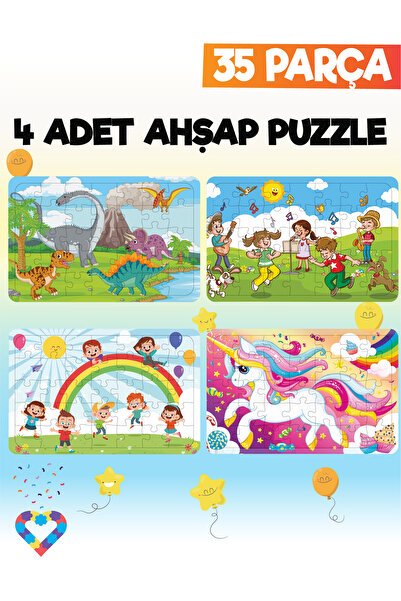 esatoys 35 Parçalı Montessori Ahşap Puzzle – 5-6 Yaş Eğitici Oyuncak