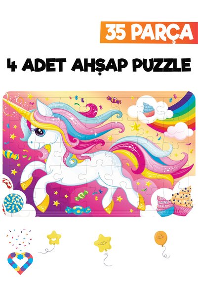 esatoys 35 Parçalı Montessori Ahşap Puzzle – 5-6 Yaş Eğitici Oyuncak