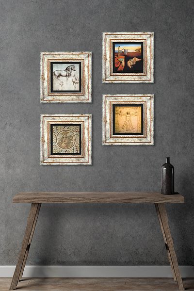 Pinecone Salvador Dali, Mosaic Series, Leonardo Da Vinci Stone Wall Painting Framed Wall Decor 4 Painting