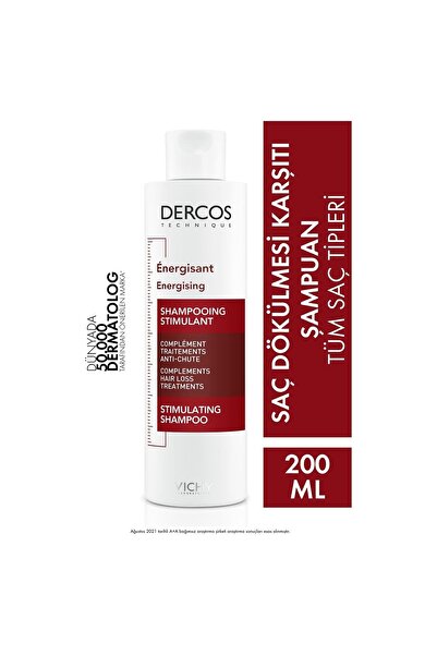 Vichy Dercos Energisant Saç Dökülmesine Karşı Vitamin B5/B6 İçeren Tamamlayıcı Bakım Şampuanı 200ml