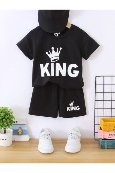 MODABEBEX Σετ με στάμπα King για παιδιά, ηλικίας 4 ετών / 13 ετών