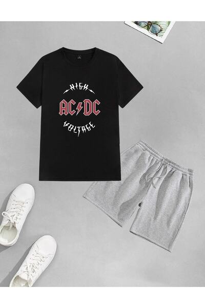 LEMIRA TRENDY NOW Set de pantaloni scurți unisex AC/DC imprimat