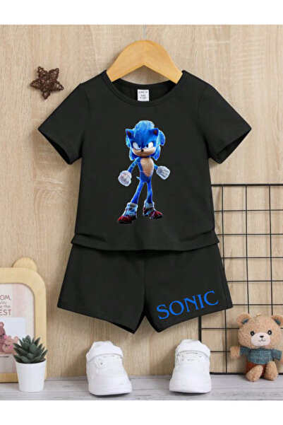 MODABEBEX Sonıc εμπριμέ κάτω και επάνω σετ για παιδιά 4 ετών / 13 ετών