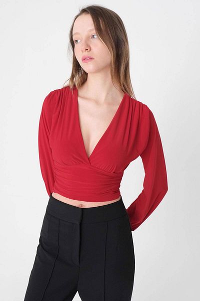 Addax V-neck Low-cut Blouse B13079-n6