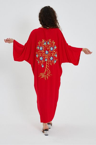 AYASOFYA OTANTIK Rochie de damă, fucsia Life Again, cu imprimeu la spate și buzunar, cu nasturi, supradimensionată