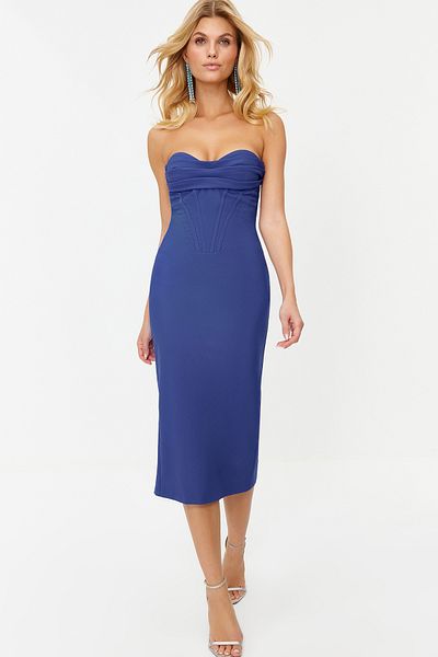 Trendyol Collection Stylish Woven Evening Dress - Saks Corset Detailed TPRSS24EL00070