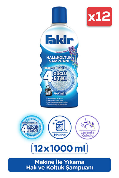 Fakir Lavanta Kokulu Matik Halı Şampuanı 1000 Ml X 12 Set