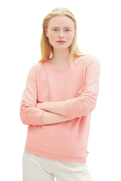 Tom Tailor Denim křišťálově růžová mikina pro dospělé