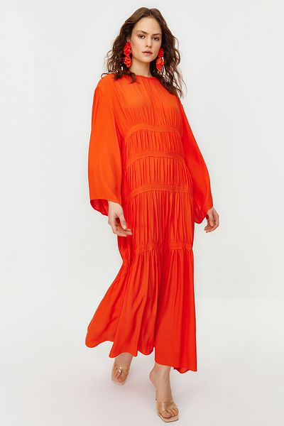 Trendyol Modest Φούστα από άνθη ροδιού με στρώσεις Μαροκινό υφαντό φόρεμα TCTSS24EB00025