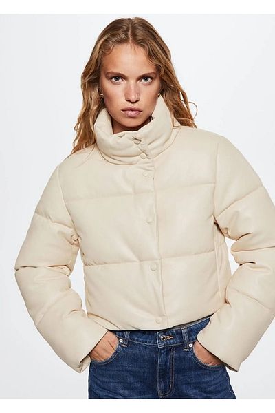 MANGO Ecru Damenparka 37097748