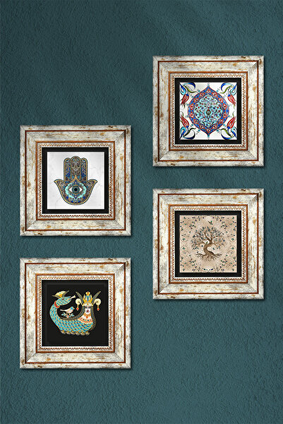 Pinecone Изкуство с плочки, Шахмаран, Дърво на живота, Фатима Ръка (ХАМСА) Каменна стенна картина, рамкирана стена декорация