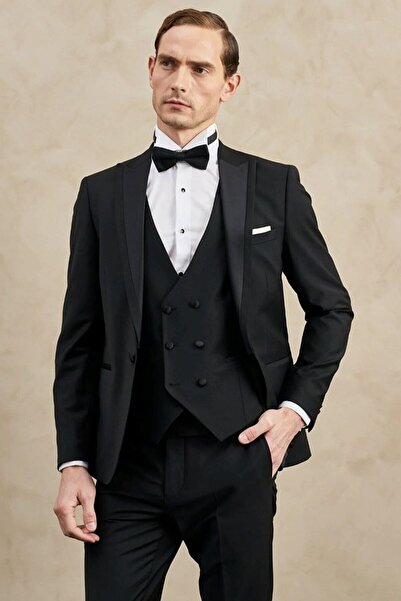 ALTINYILDIZ CLASSICS Altınyıldız Classics Erkek Siyah Slim Fit Kesim Kırlangı...