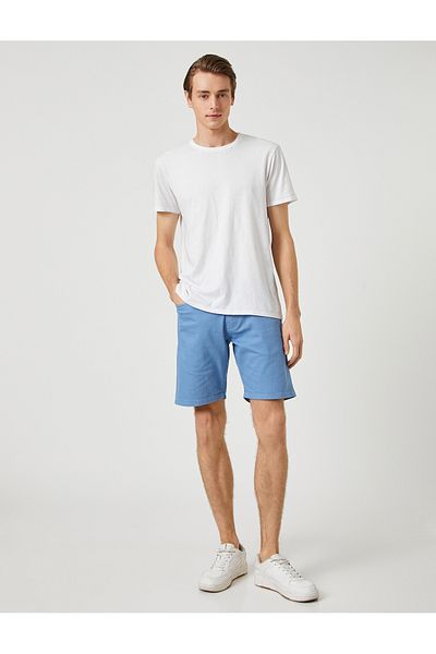 Koton Basic-Canvas-Shorts mit Knopfdetail und Taschen