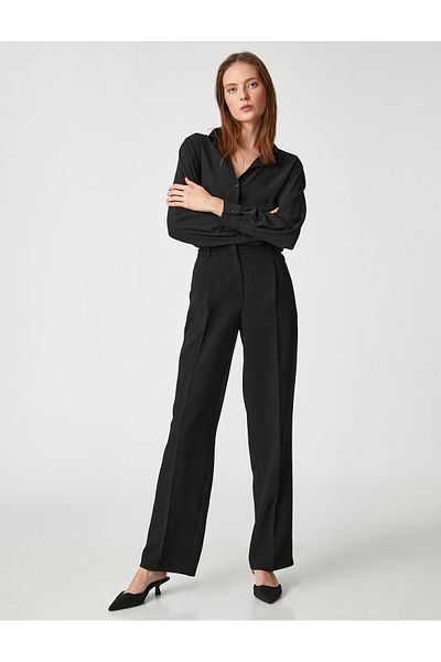 Koton Fabric Palazzo Trousers with Pockets