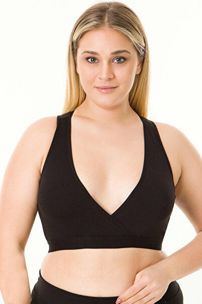 MS HAMİLE İÇ GİYİM SPORCU EMZİRME BÜSTİYERİ HG0049 SİYAH