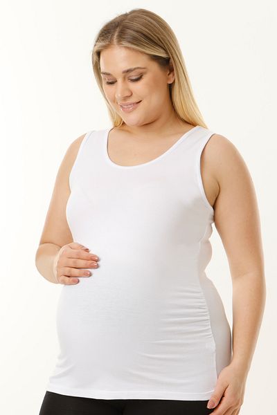 MS HAMİLE İÇ GİYİM White Thick Strap Maternity Undershirt - Hg0039