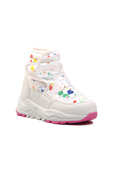 AYAKMOD Fy222-f Beyaz Içi Polarlı Ortopedik Tabanlı Çocuk Kar Botu