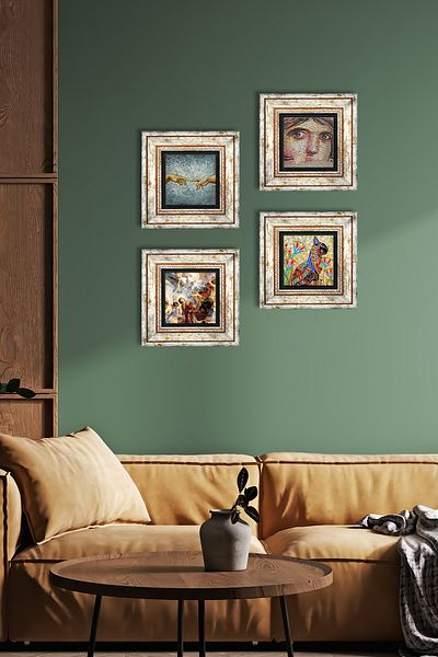 Pinecone Michelangelo, the Gypsy Girl, Ancient Egypt, Saint Stephen Trilogy Stone Painting Framed Wall Decor