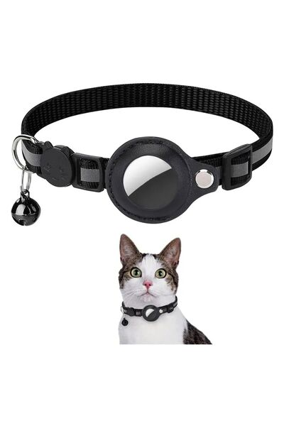 FloriaShopping طوق قطط عالي الجودة مع حامل Airtag مع جرس عاكس