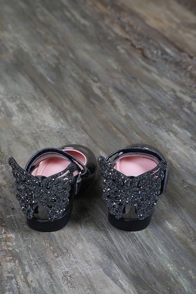 miabambim Anthracite Butterfly Heel Girls' Shoes