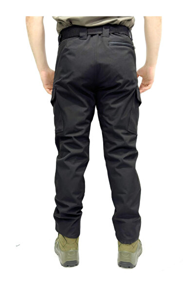 KORDAK Ανδρικό αδιάβροχο μαύρο παντελόνι Softshell Tactical Outdoor με Fleece