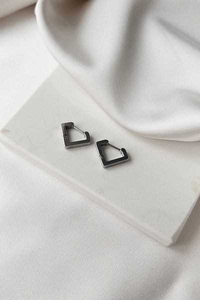 Karflake Narflake Minimal Ring Triangle Minimal Basic Elegant Steel Women's Earrings