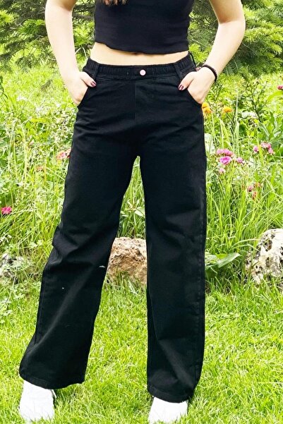 Wild Flower Pantaloni de blugi casual, confortabili, cu talie elastică, pentr...