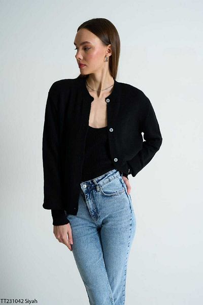 Laluvia Schwarzes Cardigan Athlete Doppelset
