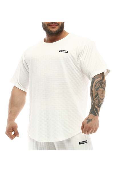 BGSM Ανδρικό μπλουζάκι Oversize Active Life Top με καρό σχέδιο για γυμναστήρι...