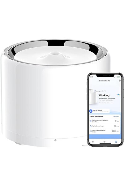 Petkit Kablosuz Su Pompası, Kediler ve Köpekler için Otomatik Akıllı İçme Çeş...
