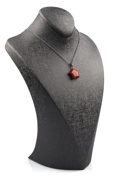 Doğal Taş Dünyası Certified Jasper Natural Stone Star Cut Necklace