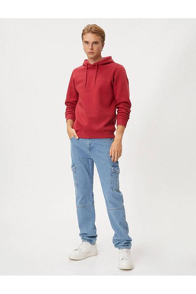 Koton 4wam70023mk Herren-Sweatshirt Claret Red