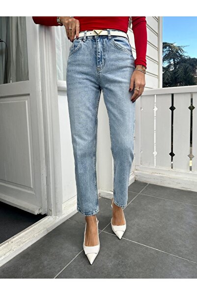 ByCukurovaFrango بنطلون جينز بوي فريند من سنو واش