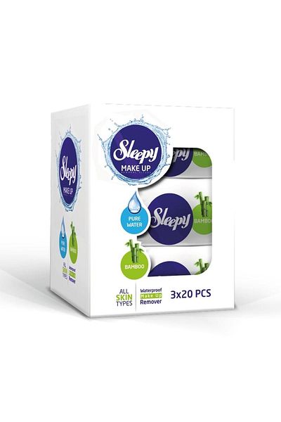 Sleepy Makeup Remover Wipes Bamboo 3x20