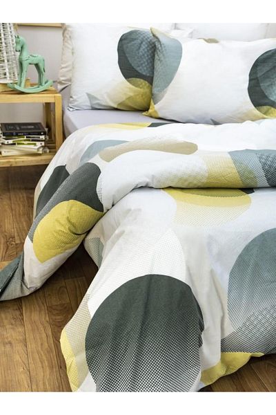 ELY PARKER Set cuvertură dublu 160x200 100% bumbac cu model geometric colorat