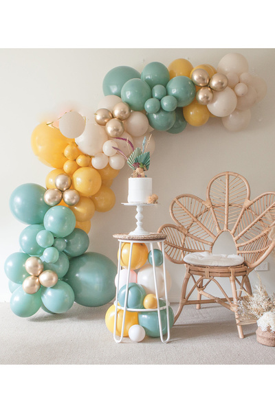 parti pera Sage Retro Balloon Turmeric Retro Balloon Sea Sand Retro Balloon Chain Set