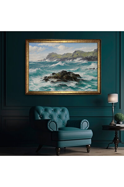 HOMEPACK Tekli Gold Premium Çerçeveli Kanvas Tablo, Özel Seri ROYAL016