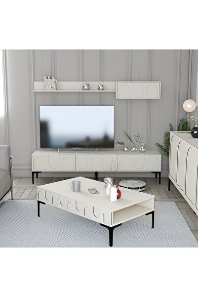 Variant Mobilya Lyon 2li Salon Takımı - Krem / Siyah