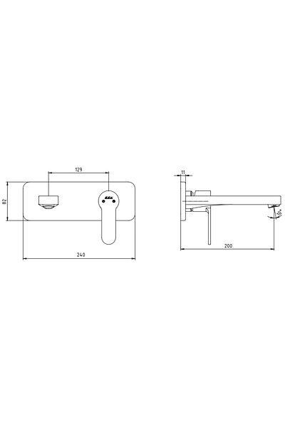 Eca Nita Built-in Sink Faucet Surface Mounted Single Rosette102167608-K