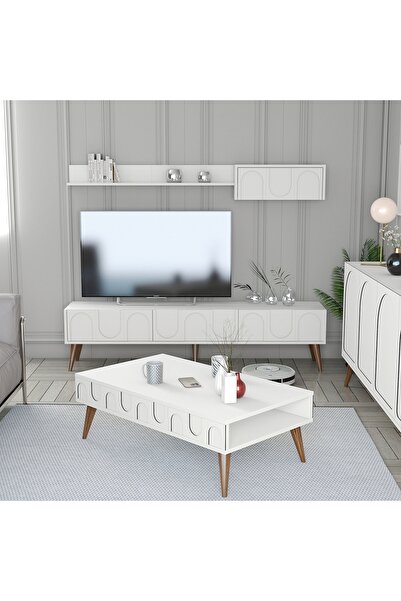 Variant Mobilya Lyon 2li Salon Takımı - Beyaz / Ceviz