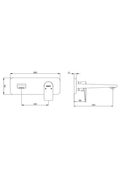 Eca Dalia Built-in Sink Faucet Surface Mounted Single Rosette102167612-K
