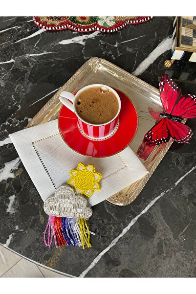 Handmade Șervețel de prezentare pentru cocktail cu tematică Cloud and Sun