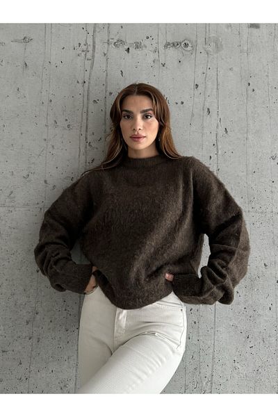 Laluvia Barna Márka Modell Puha Kötött Pulóver