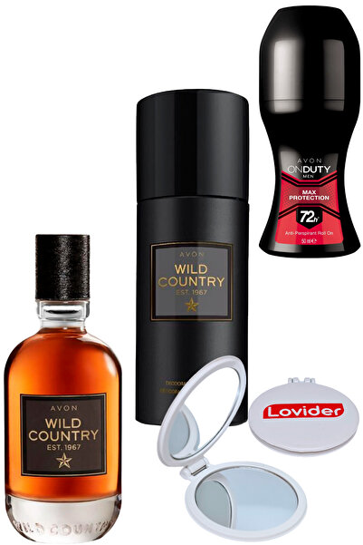 AVON Wild Country Erkek Parfüm EDT 75ml + Deodorant + Roll-on + Lovider Cep A...