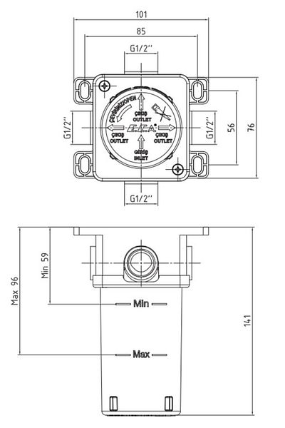 Eca Built-in Direction Changer Flush Mounted Group 3 Way102166306