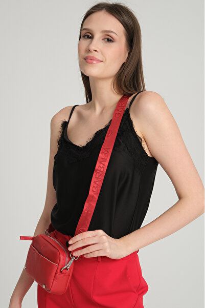 Garbalia West Adjustable Cross Handle and Shoulder Strap Mini Red Women's Bag with Magnet and Zipper