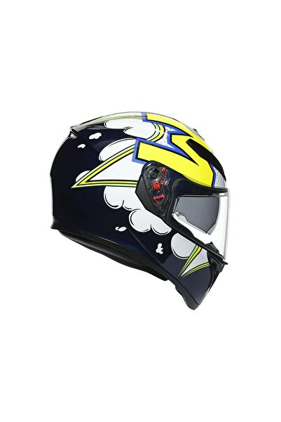 AGV K3 Sv Kask Plk Bubble White Blue Yellow